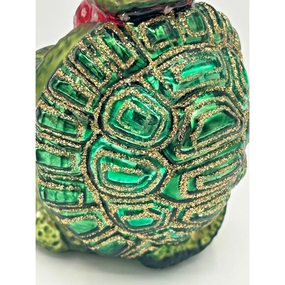 Old World Christmas Green Sea‎ Turtle Ornament Hand Blown Glass Hand Painted EUC - Picture 12 of 13